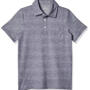 Vineyard Vines kids Heathered Blue Polo Shirt (Edgartown)